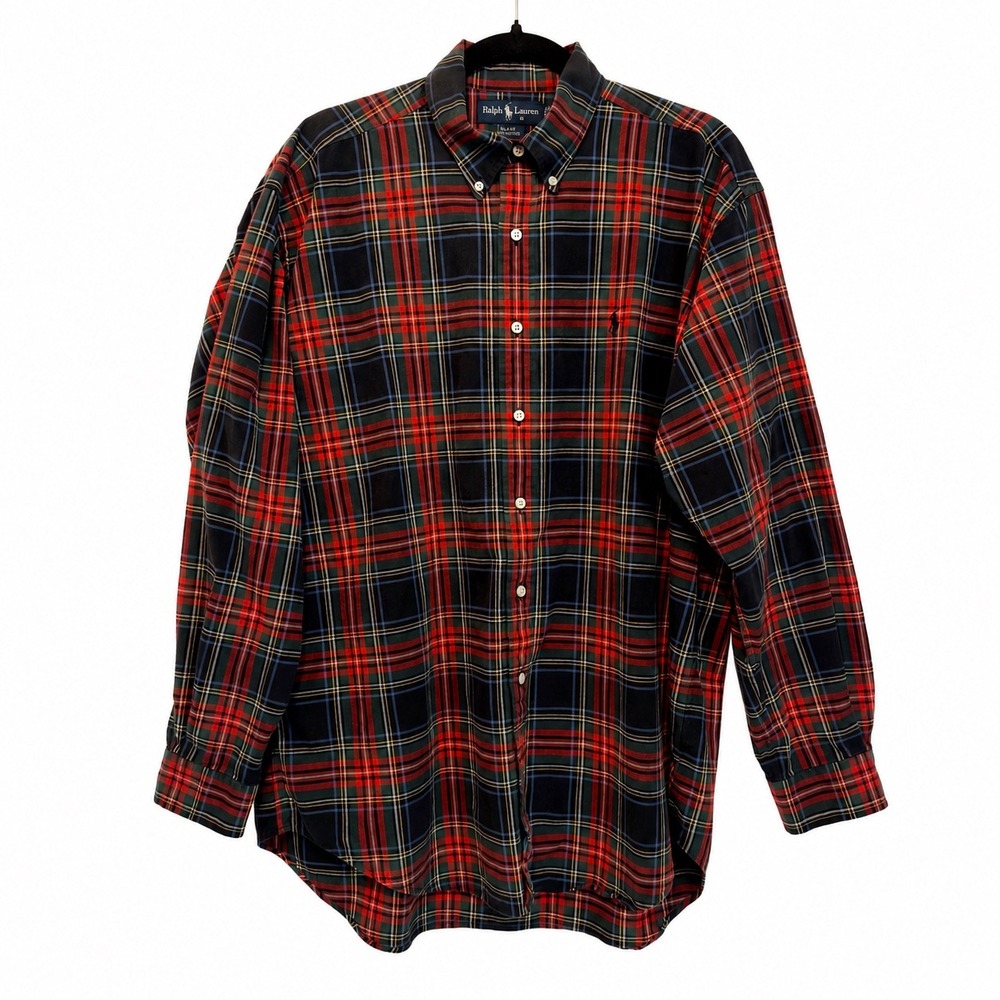 Ralph Lauren Blake Mens Large Tartan Plaid Button Down Shirt Long Sleeve